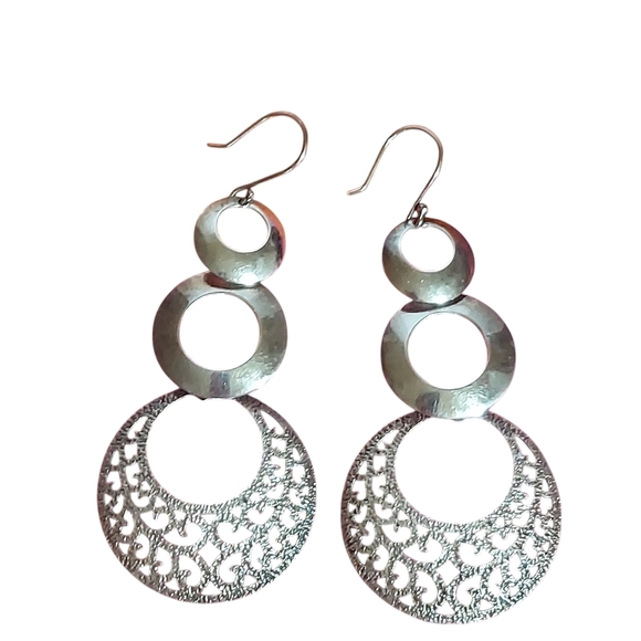 Vintage Sterling Silver Filigree Cascade Earrings - Picture 1 of 14